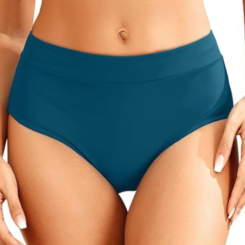 Holipick Teal Women's High-Waisted Bikini Bottom L New
